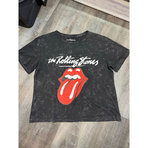 Women's The Rolling Stones Black Red Short Sleeve Tee L